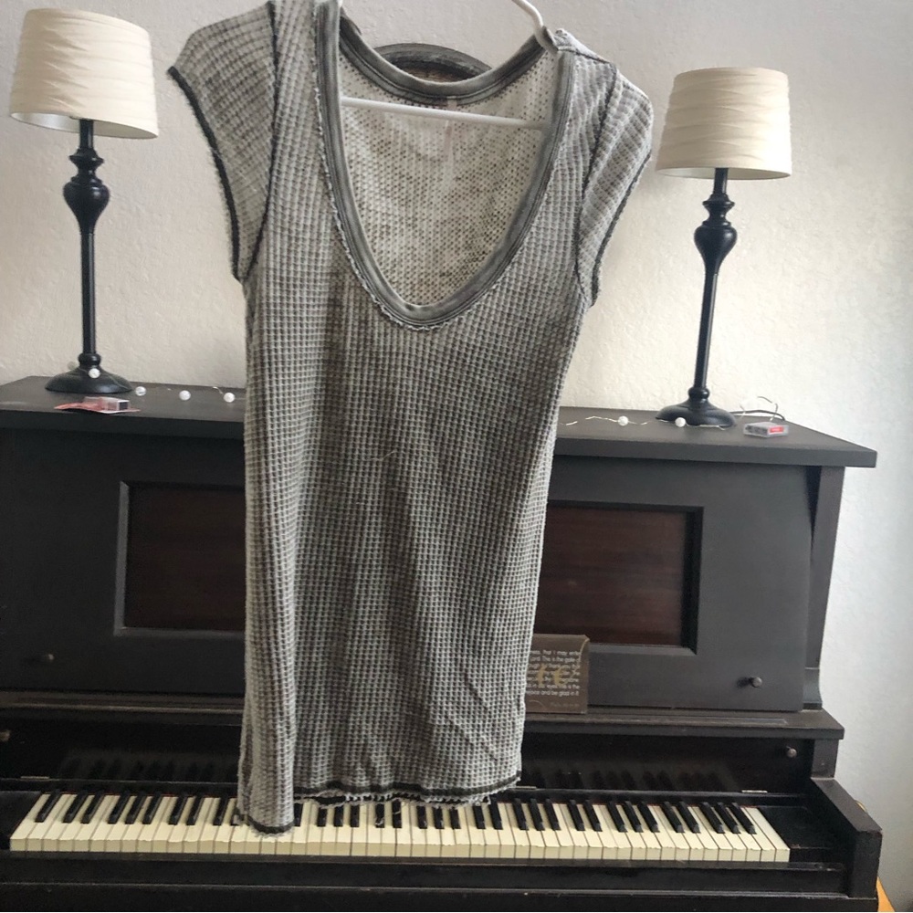 Free People Waffle Top Sz Medium